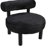 Ambre Vegan Shearling Fabric Upholstered Accent Chair (33065-) in Black