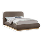 Rigby Linen Textured Fabric Upholstered King Bed in Brown