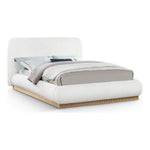 Rigby Linen Textured Fabric Upholstered King Bed in Cream