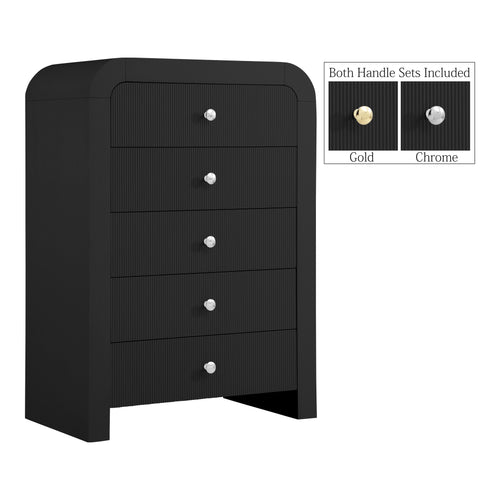 Artisto Ash Veneer Chest in Black