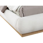 Rigby Linen Textured Fabric Upholstered King Bed in Cream