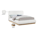 Rigby Linen Textured Fabric Upholstered King Bed in Cream