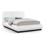 Rigby Linen Textured Fabric Upholstered King Bed in Cream