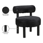 Ambre Vegan Shearling Fabric Upholstered Accent Chair (33065-) in Black