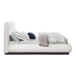 Rigby Linen Textured Fabric Upholstered King Bed in Cream