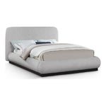 Rigby Linen Textured Fabric Upholstered King Bed in Grey