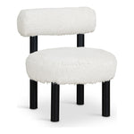 Ambre Vegan Shearling Fabric Upholstered Accent Chair (33065-) in Cream