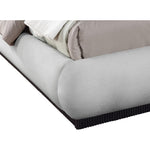 Rigby Linen Textured Fabric Upholstered King Bed in Grey