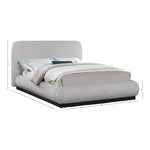 Rigby Linen Textured Fabric Upholstered King Bed in Grey