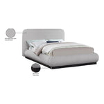Rigby Linen Textured Fabric Upholstered King Bed in Grey