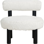 Ambre Vegan Shearling Fabric Upholstered Accent Chair (33065-) in Cream