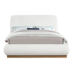 Rigby Linen Textured Fabric Upholstered Queen Bed in Cream