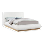 Rigby Linen Textured Fabric Upholstered Queen Bed in Cream