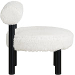 Ambre Vegan Shearling Fabric Upholstered Accent Chair (33065-) in Cream