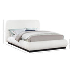 Rigby Linen Textured Fabric Upholstered Queen Bed in Cream