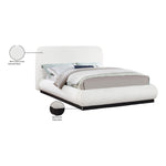 Rigby Linen Textured Fabric Upholstered Queen Bed in Cream