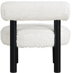 Ambre Vegan Shearling Fabric Upholstered Accent Chair (33065-) in Cream