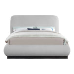 Rigby Linen Textured Fabric Upholstered Queen Bed in Grey