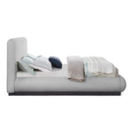 Rigby Linen Textured Fabric Upholstered Queen Bed in Grey