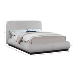 Rigby Linen Textured Fabric Upholstered Queen Bed in Grey