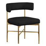 Rivage Linen Textured Fabric Upholstered Dining Chair in Black