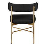 Rivage Linen Textured Fabric Upholstered Dining Chair in Black
