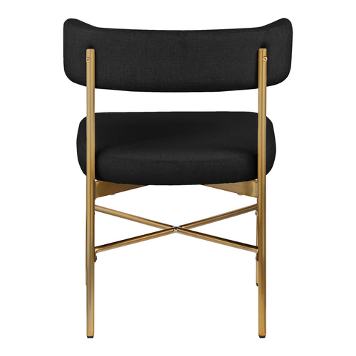 Rivage Linen Textured Fabric Upholstered Dining Chair in Black