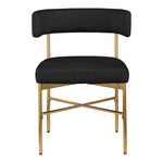 Rivage Linen Textured Fabric Upholstered Dining Chair in Black