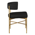 Rivage Linen Textured Fabric Upholstered Dining Chair in Black