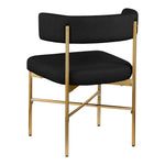 Rivage Linen Textured Fabric Upholstered Dining Chair in Black