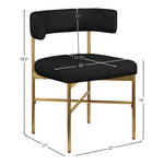 Rivage Linen Textured Fabric Upholstered Dining Chair in Black