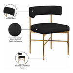 Rivage Linen Textured Fabric Upholstered Dining Chair in Black