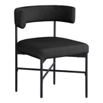 Rivage Linen Textured Fabric Upholstered Dining Chair in Black