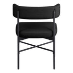 Rivage Linen Textured Fabric Upholstered Dining Chair in Black
