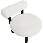 Ambre Vegan Shearling Fabric Upholstered Accent Chair (33065-) in Cream