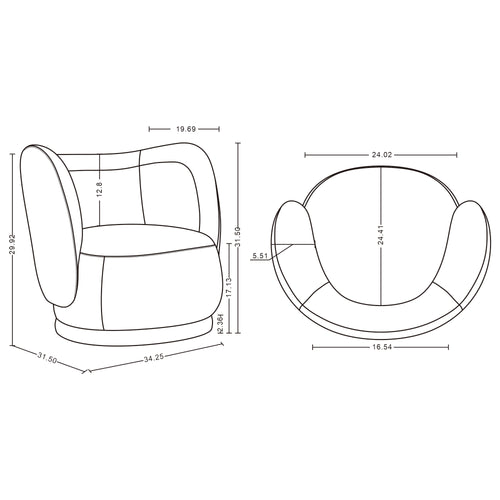 Siri Upholstered Lounge Chair in Cream