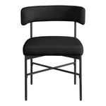 Rivage Linen Textured Fabric Upholstered Dining Chair in Black