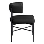 Rivage Linen Textured Fabric Upholstered Dining Chair in Black