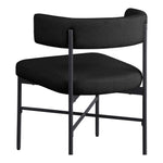 Rivage Linen Textured Fabric Upholstered Dining Chair in Black