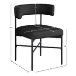 Rivage Linen Textured Fabric Upholstered Dining Chair in Black