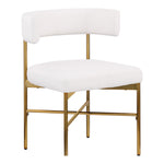Rivage Linen Textured Fabric Upholstered Dining Chair in Cream