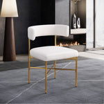 Rivage Linen Textured Fabric Upholstered Dining Chair in Cream