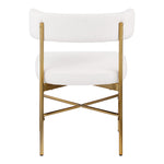 Rivage Linen Textured Fabric Upholstered Dining Chair in Cream