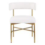 Rivage Linen Textured Fabric Upholstered Dining Chair in Cream