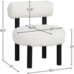 Ambre Vegan Shearling Fabric Upholstered Accent Chair (33065-) in Cream