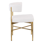Rivage Linen Textured Fabric Upholstered Dining Chair in Cream