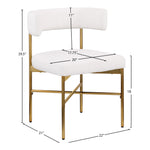 Rivage Linen Textured Fabric Upholstered Dining Chair in Cream