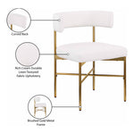 Rivage Linen Textured Fabric Upholstered Dining Chair in Cream