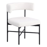 Rivage Linen Textured Fabric Upholstered Dining Chair in Cream