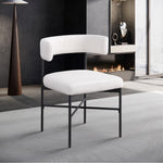 Rivage Linen Textured Fabric Upholstered Dining Chair in Cream